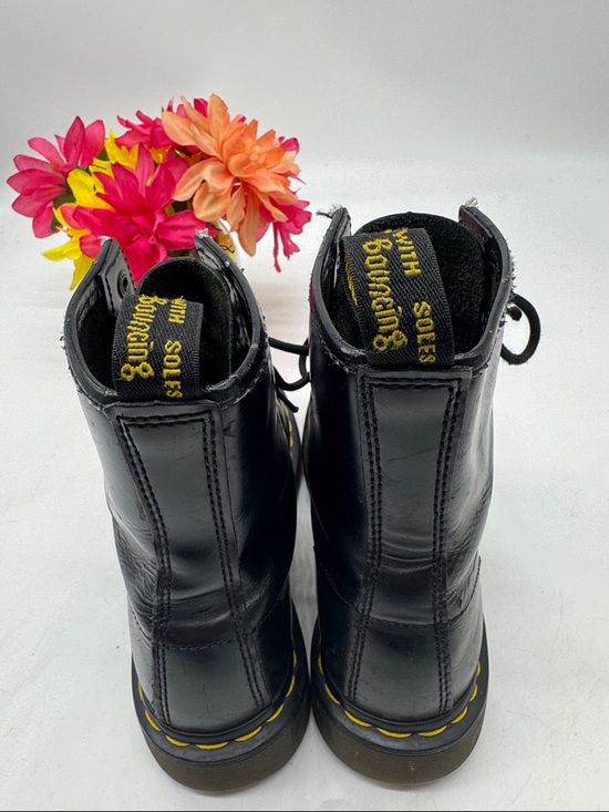 Dr. Martens Black Leather Lace-Up Ankle Boots with Yellow Stitching EU Size 37 - Picture 3 of 7